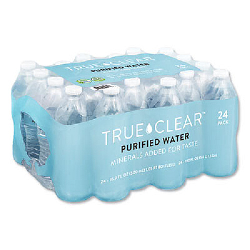 True Clear Purified Bottled Water, 16.9 oz Bottle, 24 Bottles/Carton (TRC05L24CT)