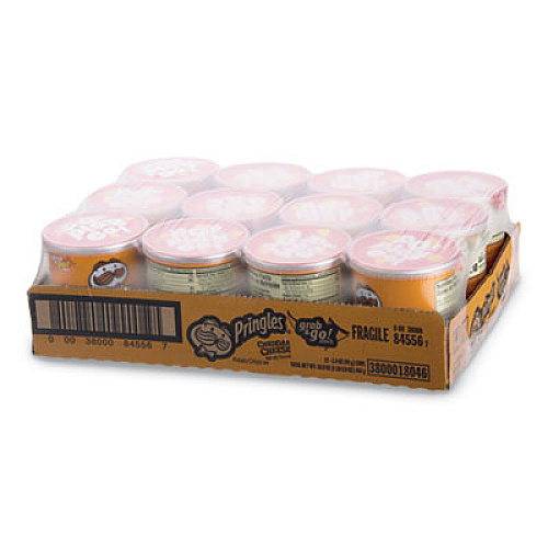 Pringles POTATO CRISPS, CHEDDAR CHEESE, 1.41 OZ CAN, 36/BOX (1170390)