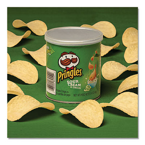 Pringles Potato Crisps, Sour Cream and Onion, 1.41 oz Can, 36/Box (16904)