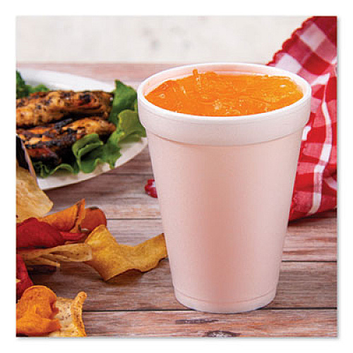 Dart Foam Drink Cups, 12 oz, White, 25/Bag,  40 Bags/Carton (12J12)