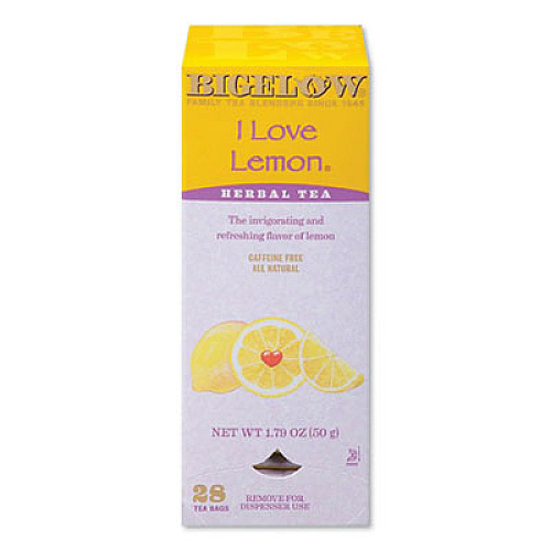Bigelow I LOVE LEMON HERBAL TEA, 0.06 OZ TEA BAG, 28/BOX (913730)