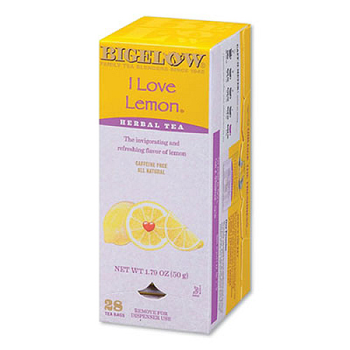 Bigelow I LOVE LEMON HERBAL TEA, 0.06 OZ TEA BAG, 28/BOX (913730)