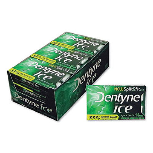 Dentyne Ice SUGARLESS GUM, SPEARMINT, 16 PIECES/PACK, 9 PACKS/BOX (2051024)