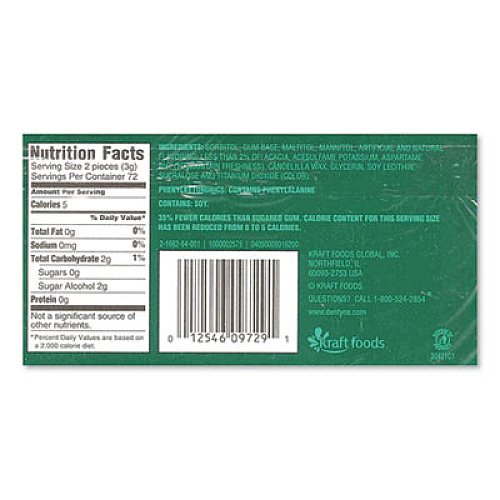 Dentyne Ice SUGARLESS GUM, SPEARMINT, 16 PIECES/PACK, 9 PACKS/BOX (2051024)