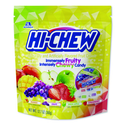 Hi-Chew Fruit Chews, Original Stand Up Pouch, 12.7 oz, 6/Carton (00837)