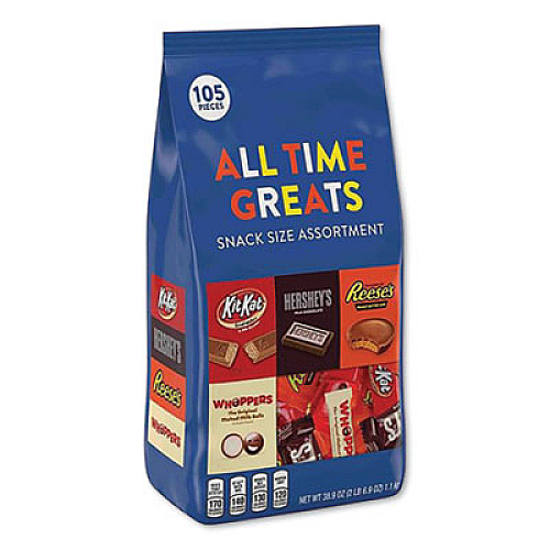 Hershey's ALL TIME GREATS MILK CHOCOLATE VARIETY PACK, ASSORTED, 38.9 OZ BAG (184446)