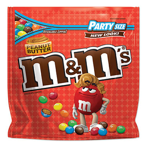 M & M's Chocolate Candies, Peanut Butter, 38 oz Resealable Bag (55085)
