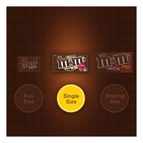 M & M's CHOCOLATE CANDIES, MILK CHOCOLATE, INDIVIDUALLY WRAPPED, 1.69 OZ, 36/BOX (2072055)