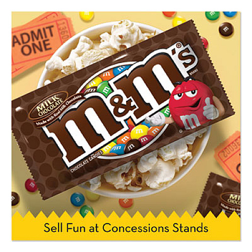 M & M's CHOCOLATE CANDIES, MILK CHOCOLATE, INDIVIDUALLY WRAPPED, 1.69 OZ, 36/BOX (2072055)