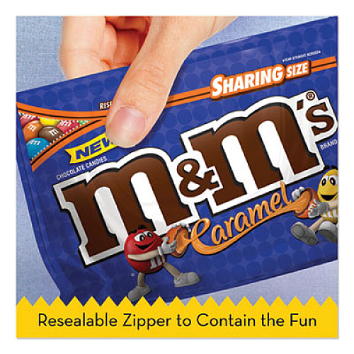 M & M's CHOCOLATE CANDIES, CARAMEL, 9.6 OZ RESEALABLE BAG (2720833)