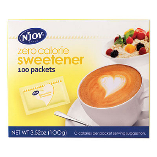 N'Joy YELLOW SUCRALOSE ZERO CALORIE SWEETENER PACKETS, 1 G PACKET, 100 PACKETS/BOX (41664)