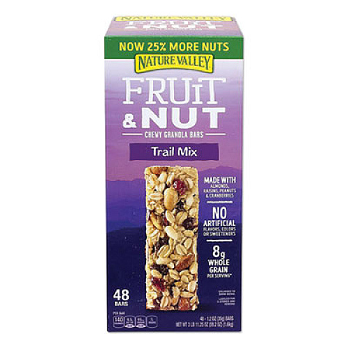 Nature Valley Granola Bars, Chewy Fruit and Nut Trail Mix, 1.2 oz Pouch, 48/Box (GEM19696)