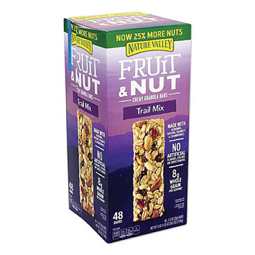 Nature Valley Granola Bars, Chewy Fruit and Nut Trail Mix, 1.2 oz Pouch, 48/Box (GEM19696)
