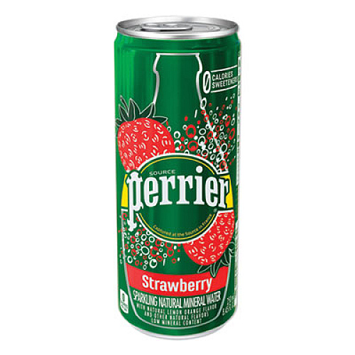 Perrier SPARKLING NATURAL MINERAL WATER, STRAWBERRY, 8.45 OZ CAN, 10 CANS/PACK (2618607)