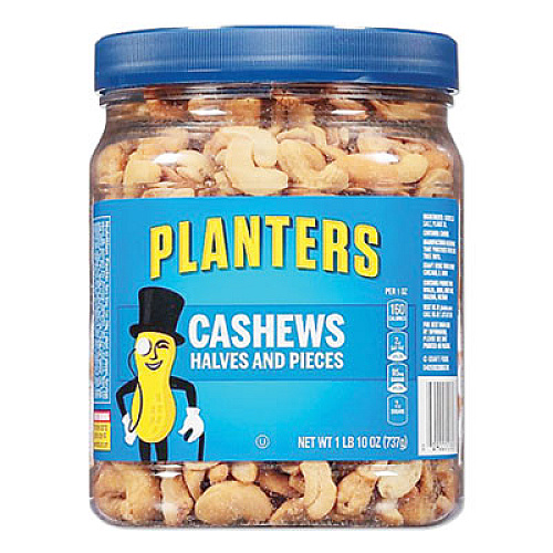 Planters SALTED CASHEW HALVES AND PIECES, 26 OZ CANISTER (717724)