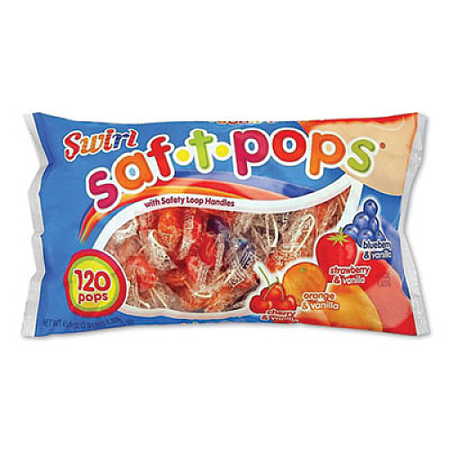 SAF-T-POPS, ASSORTED, INDIVIDUALLY WRAPPED, 45.6 OZ, 120/BOX (199145)
