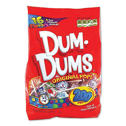 Spangler DUM-DUM-POPS, ASSORTED, INDIVIDUALLY WRAPPED, 33.9 OZ, 200/PACK (443907)