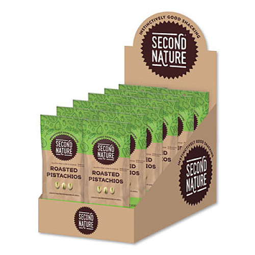 Second Nature Roasted Pistachios, 1.5 oz Bag, 12 Bags/Box (KAR01174)