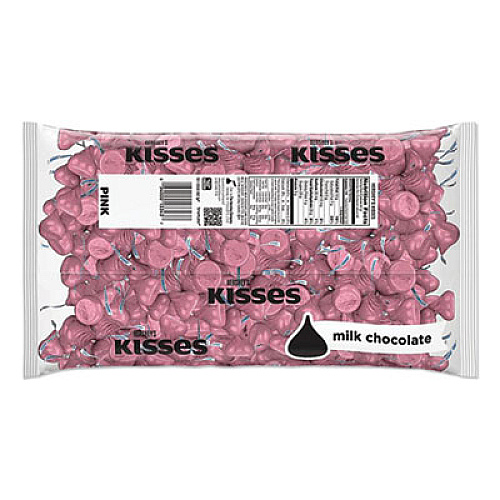 Hershey's KISSES, MILK CHOCOLATE, PINK WRAPPERS, 66.7 OZ BAG (1504288)
