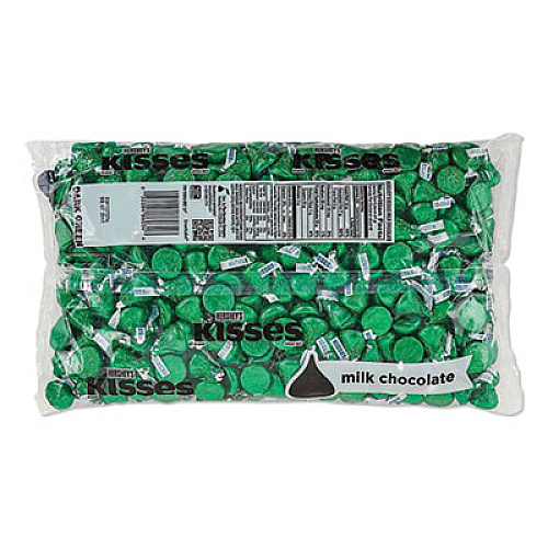 Hershey's KISSES, Milk Chocolate, Green Wrappers, 66.7 oz Bag (60347)