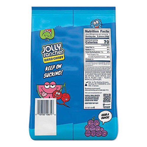 Jolly Rancher ORIGINAL HARD CANDY, ASSORTED, INDIVIDUALLY WRAPPED, 60 OZ (689496)