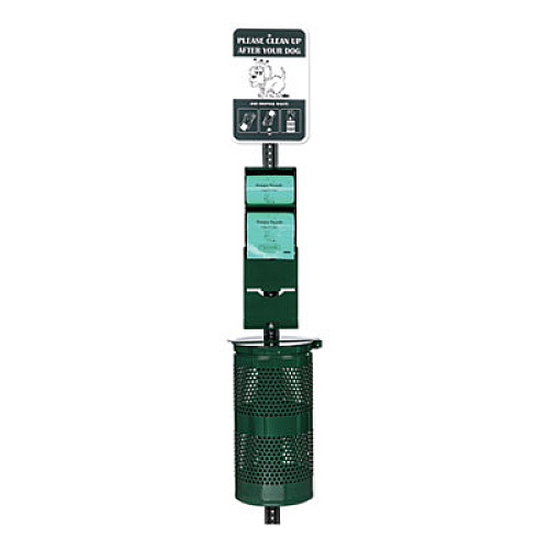 Poopy Pouch IMPERIAL PET WASTE STATION, 12 X 14 X 96, HUNTER GREEN (PPSD012R400)