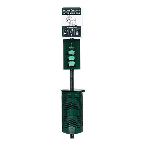 Poopy Pouch MONARCH PET WASTE STATION, 12 X 14 X 96, HUNTER GREEN (PPSD013R200)