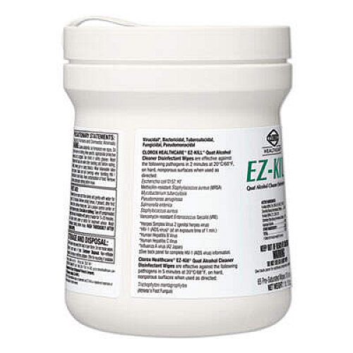 Clorox Healthcare 32381 EZ-Kill Quat Alcohol Cleaner Disinfectant Wipes