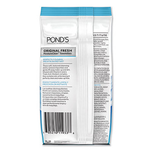 Pond's MOISTURECLEAN TOWELETTES, ORIGINAL, 28/PACK, 12 PACKS/CARTON (11933CT)