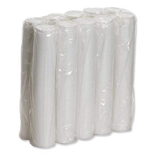 Dixie Dome Hot Drink Lids, Fits 8 oz Hot Cups, Plastic, White, 100/Sleeve, 10 Sleeves/Carton (D9538)