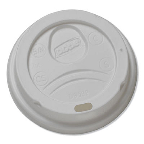 Dixie Dome Hot Drink Lids, Fits 8 oz Hot Cups, Plastic, White, 100/Sleeve, 10 Sleeves/Carton (D9538)