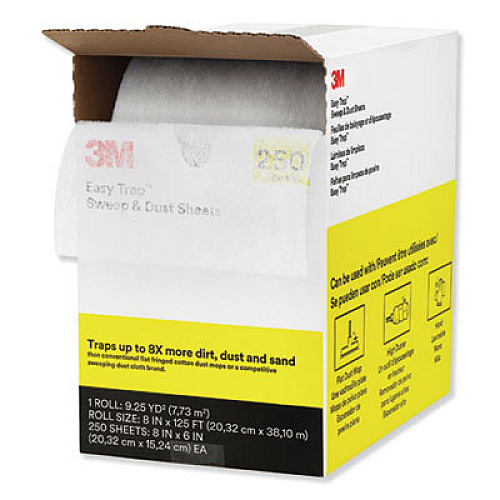 3M Easy Trap Duster, Perforated, 8" x 125 ft, White, 250 Sheet Roll (55654W)