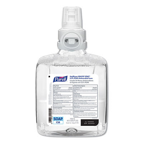 PURELL Healthcare HEALTHY SOAP 0.5% PCMX Antimicrobial Foam Refill, For CS8 Dispensers, Light Floral Scent, 1,200 mL, 2/Carton (787802CT)