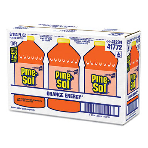 Pine-Sol All-Purpose Cleaner, Orange Energy, 144 oz Bottle, 3/Carton (41772CT)