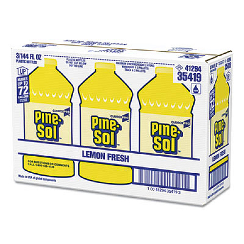Pine-Sol All Purpose Cleaner, Lemon Fresh, 144 oz Bottle, 3/Carton (35419CT)