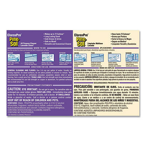 Pine-Sol All Purpose Cleaner, Lavender Clean, 144 oz Bottle, 3/Carton (97301)
