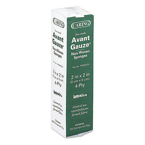 Medline Gauze Sponges, Non-Sterile, 4-Ply, 2 x 2, 200/Box (PRM25224)