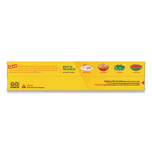 Glad Cling Wrap Plastic Wrap, 300 Square Foot Roll, Clear (00022EA)