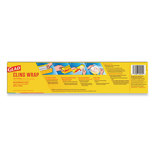 Glad Cling Wrap Plastic Wrap, 300 Square Foot Roll, Clear (00022EA)