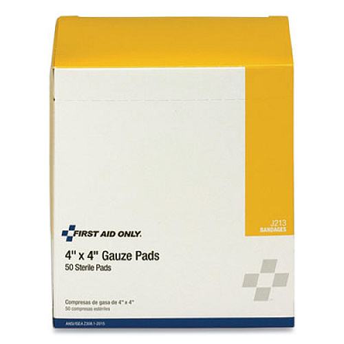 First Aid Only STERILE GAUZE PADS, 4 X 4, 50/BOX (71730)