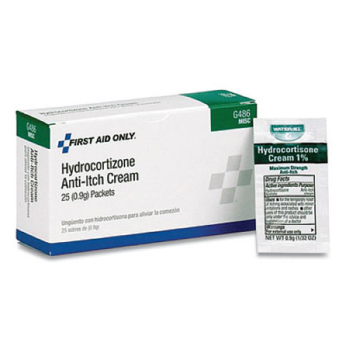 First Aid Only HYDROCORTISONE ANTI-ITCH CREAM, 0.03 OZ PACKETS, 25/BOX (813142)
