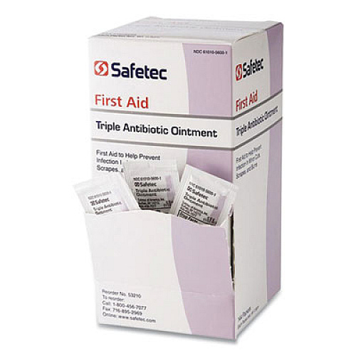 Safetec FIRST AID TRIPLE ANTIBIOTIC OINTMENT, 0.03 OZ PACKET, 144/BOX (376215)
