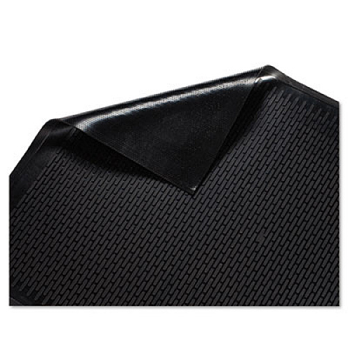 Guardian Clean Step Outdoor Rubber Scraper Mat, Black Ribbon Ribbed Polypropylene Surface, 36" x 60" (14030500)