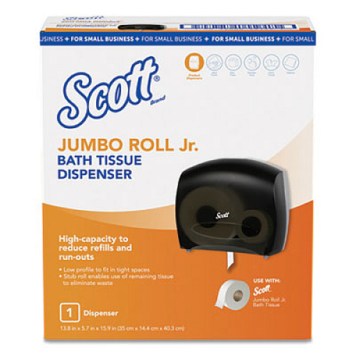 Kimberly-Clark Professional* JRT JR. ESCORT JUMBO ROLL BATH TISSUE DISPENSER, 16" X 5.75" X 13.88", BLACK (49145)