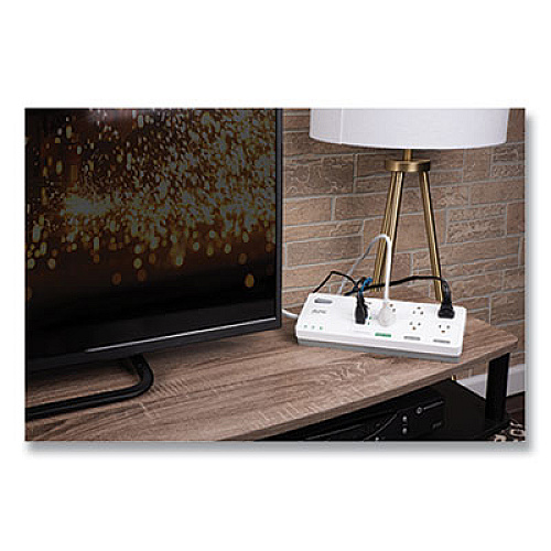 APC Home Office SurgeArrest Power Surge Protector, 6 AC Outlets, 4 USB Ports, 6 ft Cord, 2160 J, White (PH6U4X32W)