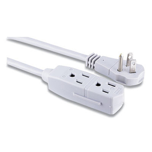 GE THREE OUTLET POWER STRIP, 25 FT CORD, GRAY (517591)