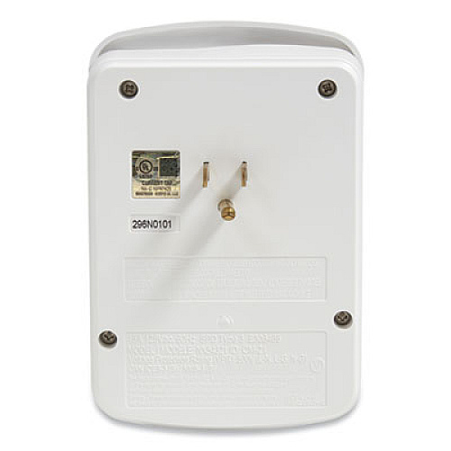 NXT Technologies Wall-Mount Surge Protector, 6 AC Outlets, 2 USB Ports, 1200 J, White (24324334)