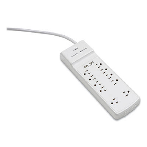 NXT Technologies Surge Protector, 10 AC Outlets, 2 USB Ports, 6 ft Cord, 3000 J, White (24324338)