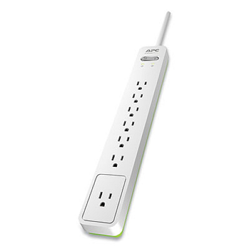 APC ESSENTIAL SURGEARREST SURGE PROTECTOR, 7 AC OUTLETS, 6 FT CORD, 1440 J, WHITE (2716183)