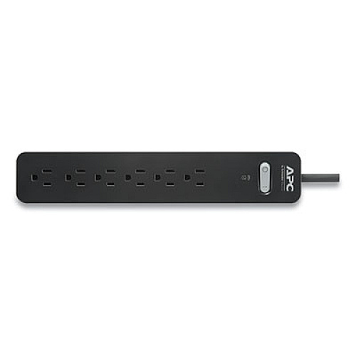 APC ESSENTIAL SURGEARREST SURGE PROTECTOR, 6 AC OUTLETS, 6 FT CORD, 1080 J, BLACK, 2/PACK (24380479)